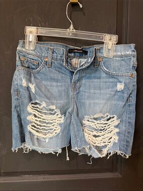 J Brand Light Blue Distressed Denim Cutoff Shorts 25